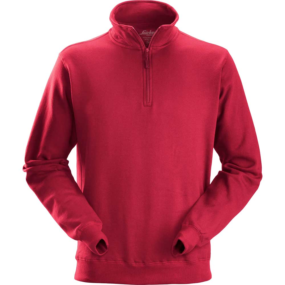 Snickers 2818 Mens 1/2-Zip Sweatshirt Red S
