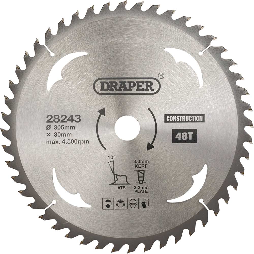 Photos - Power Tool Accessory Draper TCT Construction Circular Saw Blade 305mm 48T 30mm 28243 