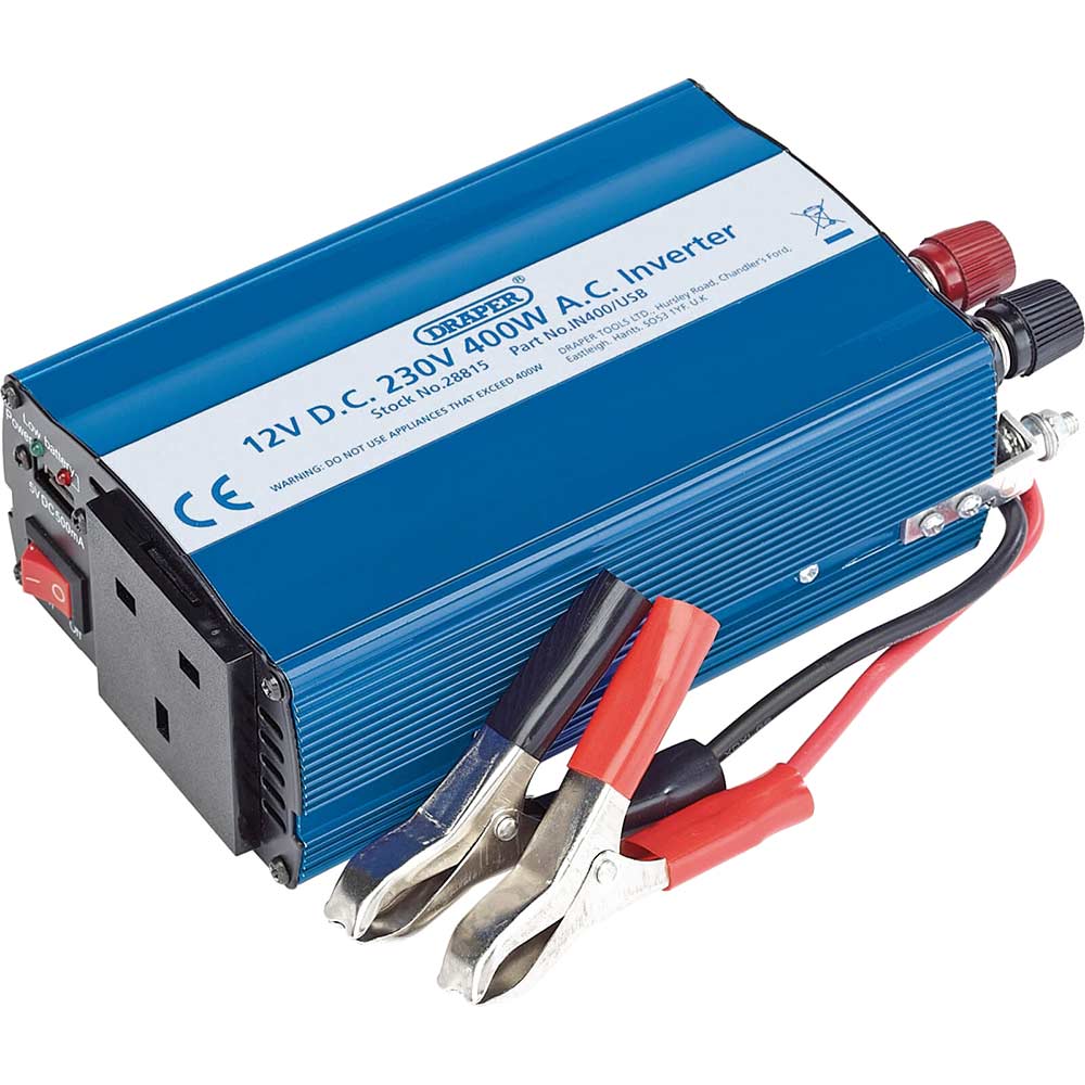 Draper IN400/USB 12v DC to 240v AC Power Inverter