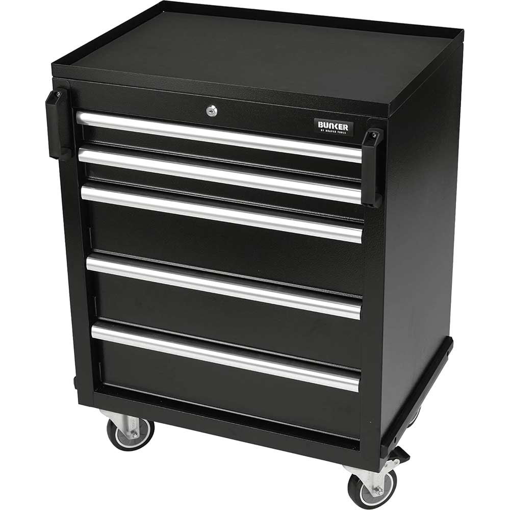 Bunker 5 Drawer Modular Tool Roller Cabinet Black