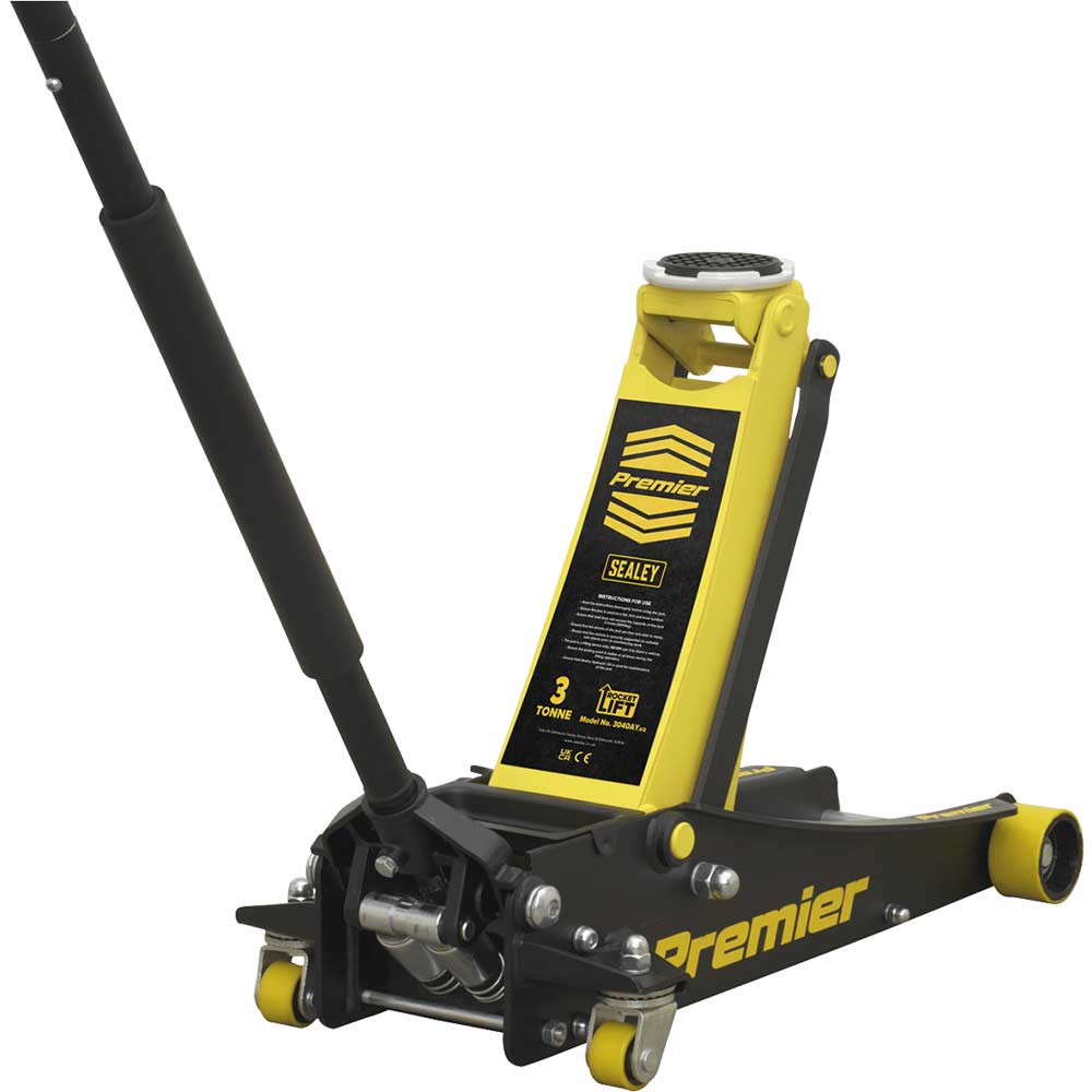 Sealey Premier Rocket Lift Trolley Jack 3 Tonne Yellow