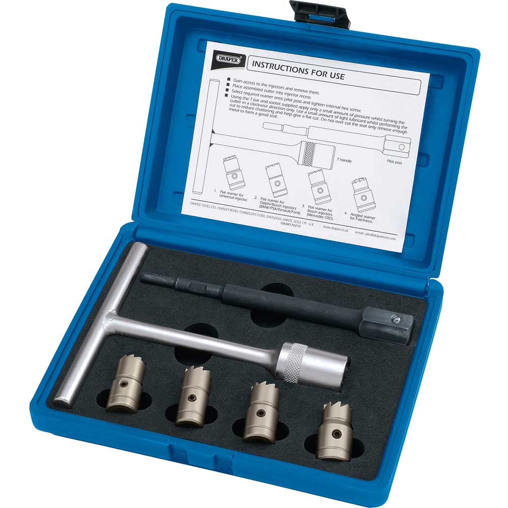 Image of Draper Expert 6 Piece Diesel Injector Seat Cutter Set