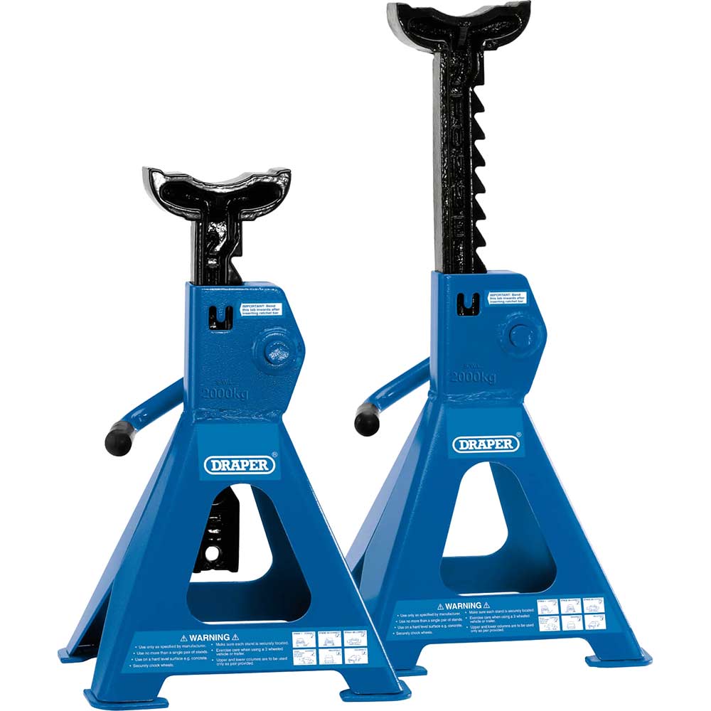 Image of Draper Ratchet Axle Stands 2 Tonne