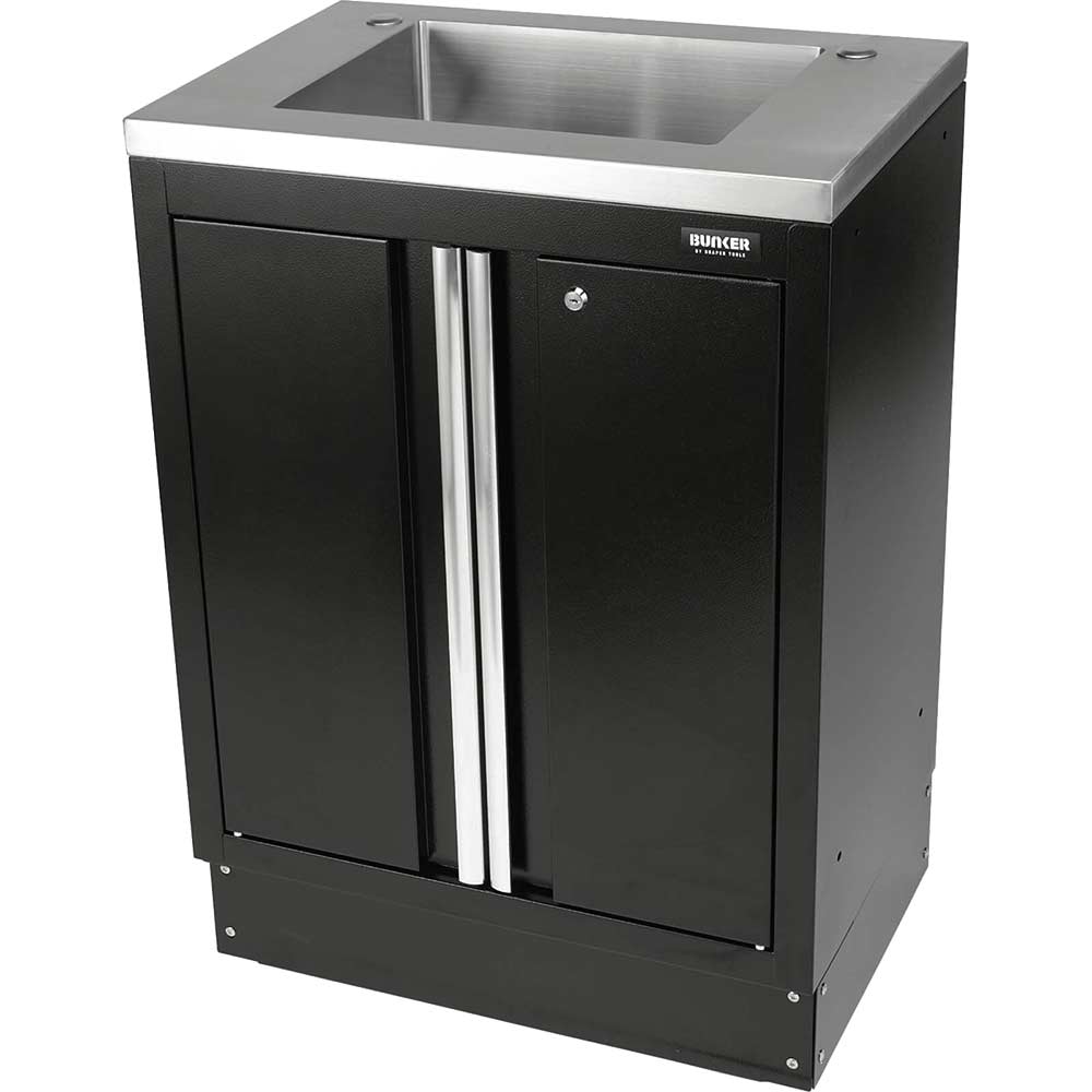 Image of Draper Bunker Modular 2 Door Floor Cabinet and Sink Black