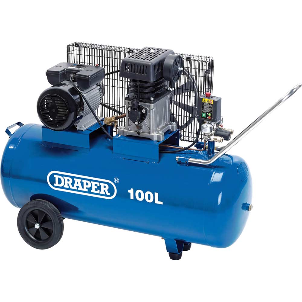 Image of Draper DA100/330 Belt Driven Air Compressor 100 Litre 240v