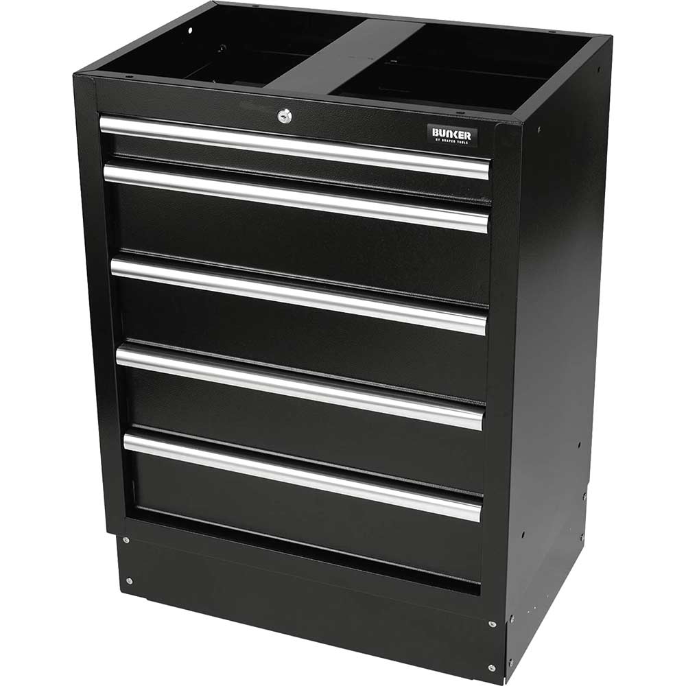Bunker Modular 5 Drawer Floor Cabinet Black