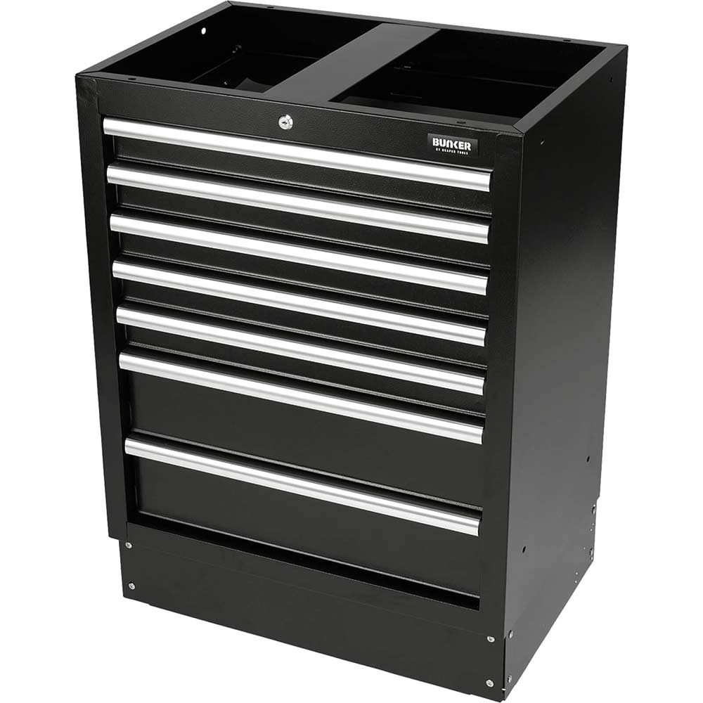 Bunker 7 Drawer Modular Floor Tool Cabinet Black