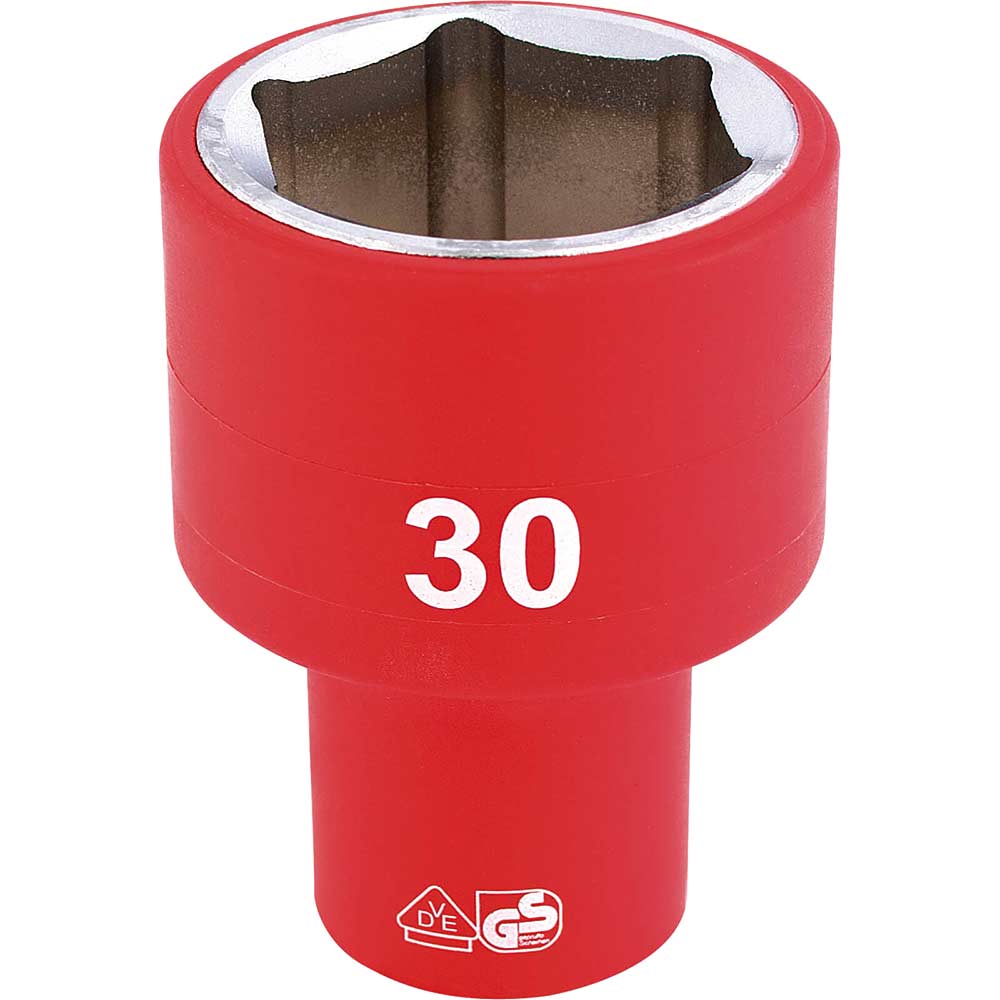 Draper 1/2" Drive VDE Fully Insulated Hexagon Socket Metric 1/2" 30mm