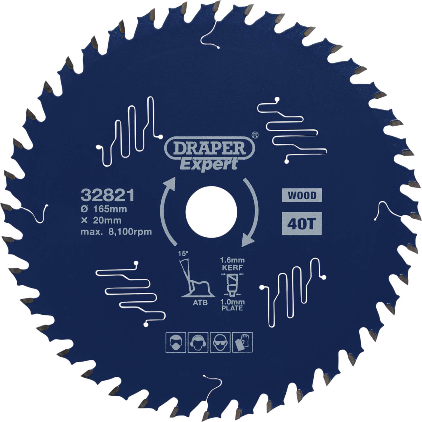 Image of Draper Expert PTFE TCT Circular Saw Blade for Wood 165mm 40T 20mm