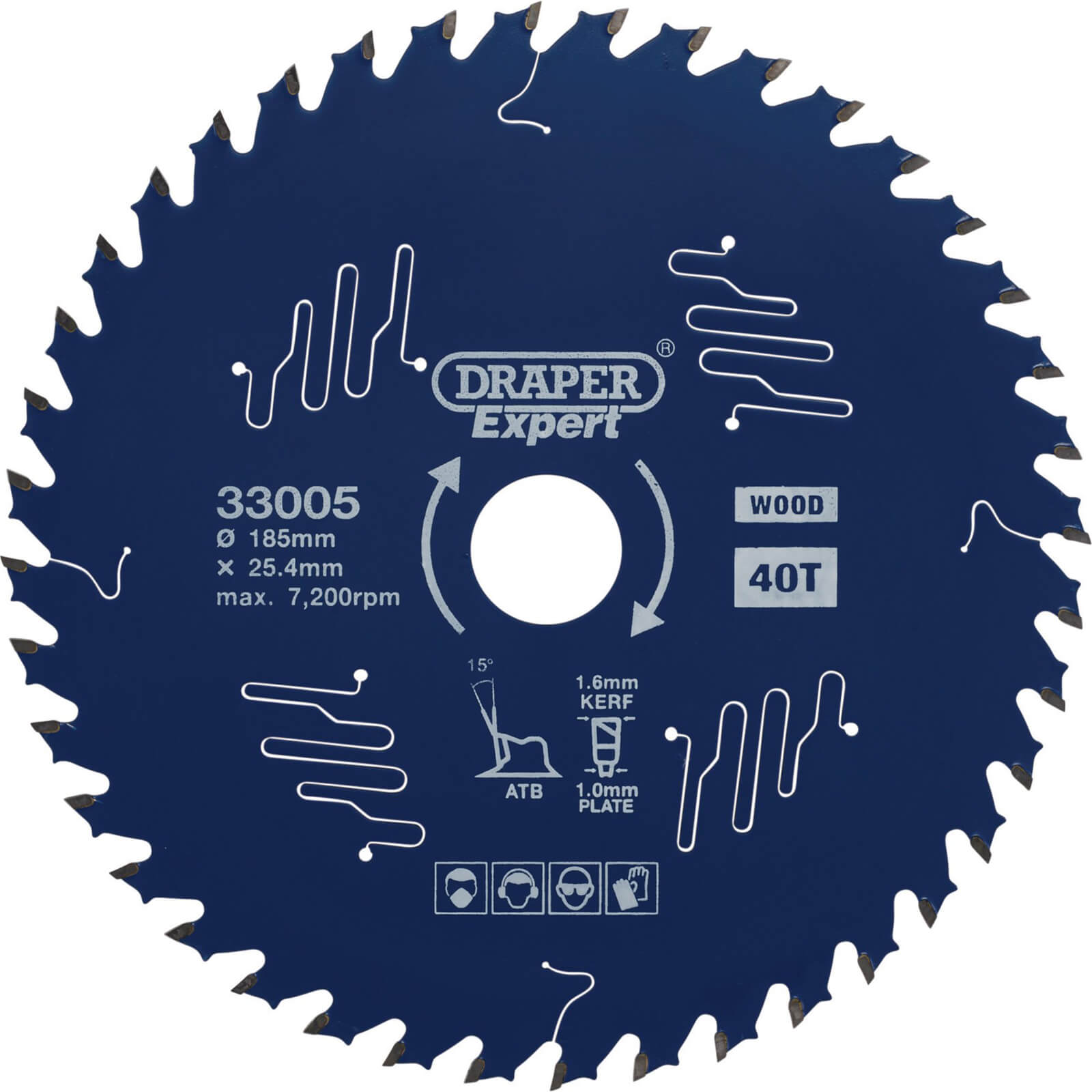 Image of Draper Expert PTFE TCT Circular Saw Blade for Wood 185mm 40T 25.4mm