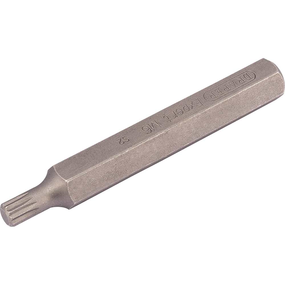 Draper Expert XZN Spline 10mm Shank Insert Bits M6 75mm Pack of 1