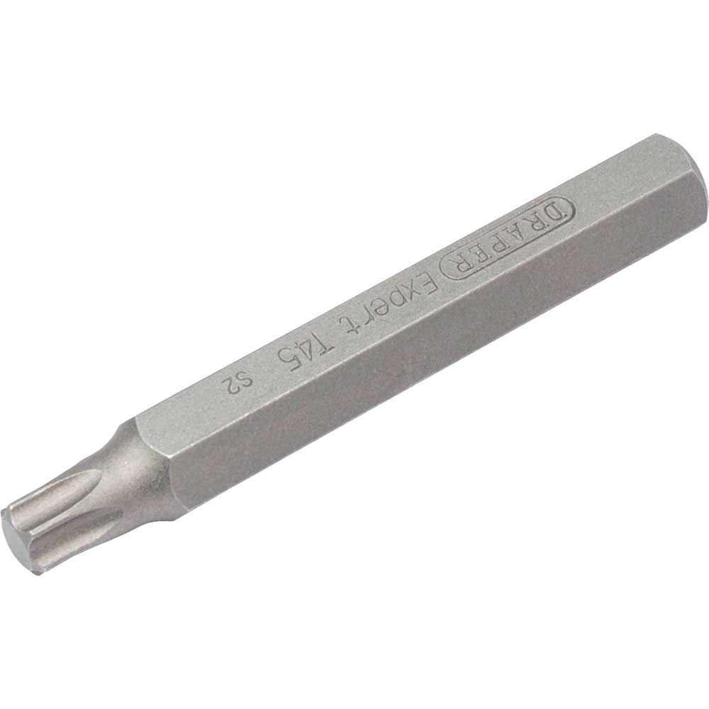 Draper Expert Torx 10mm Shank Hexagon Insert Bits T45 75mm Pack of 1