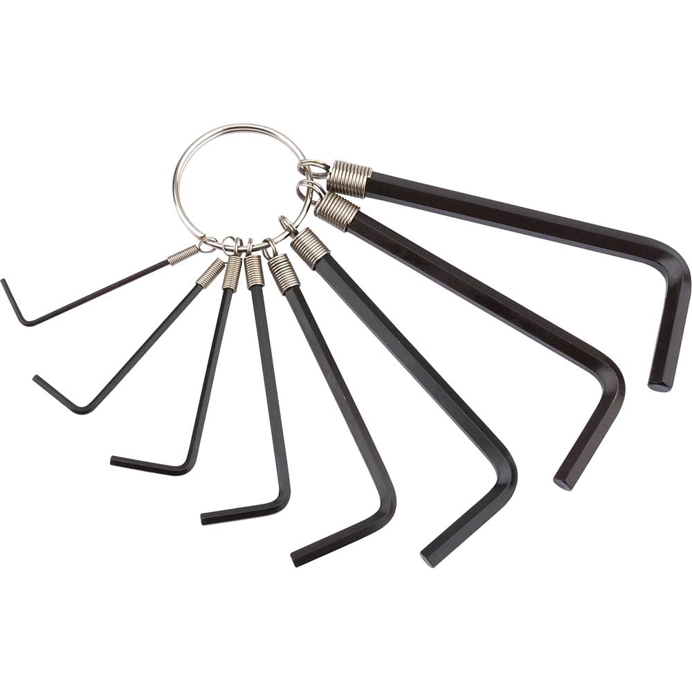 Image of Draper 8 Piece Hexagon Allen Keyring Set Metric