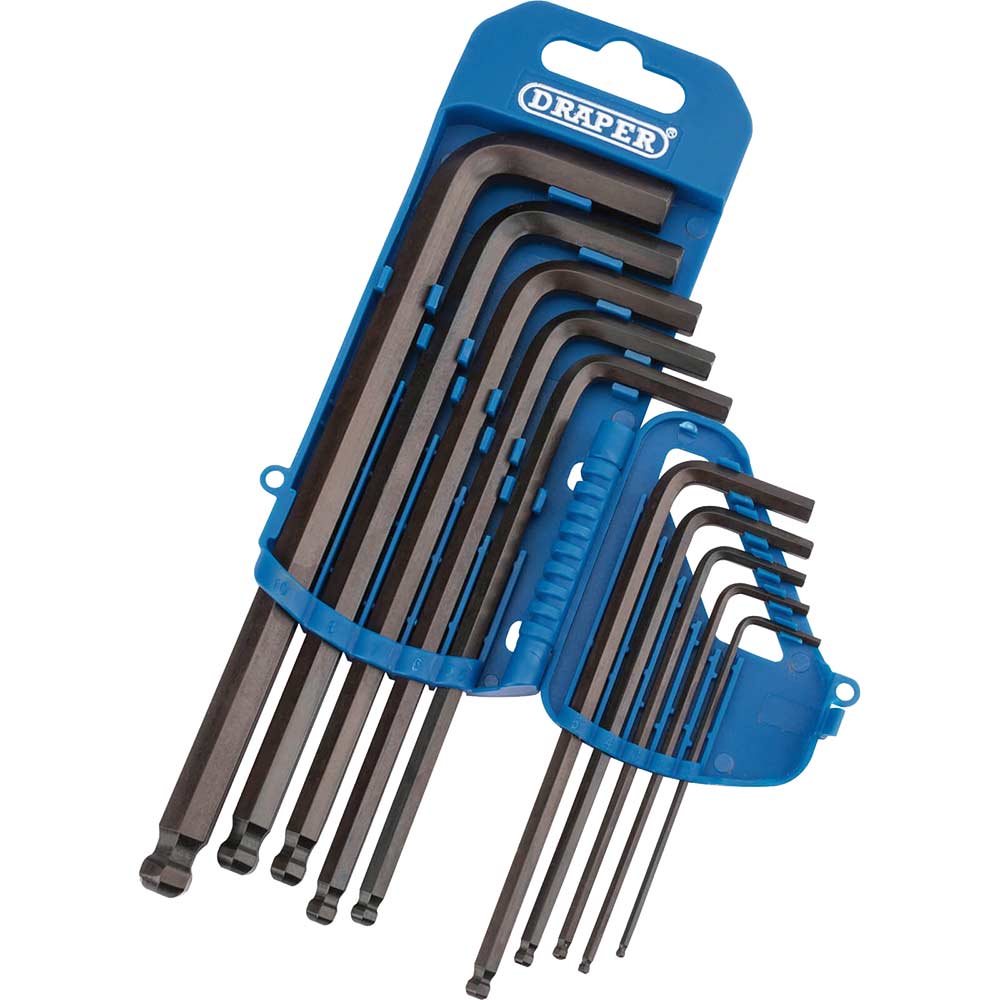 Image of Draper 10 Piece Ball End Hexagon Allen Key Set Metric