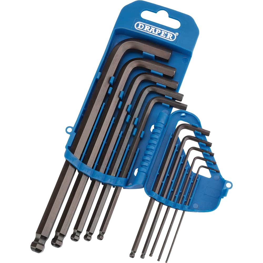 Image of Draper 10 Piece Ball End Hexagon Allen Key Set Imperial