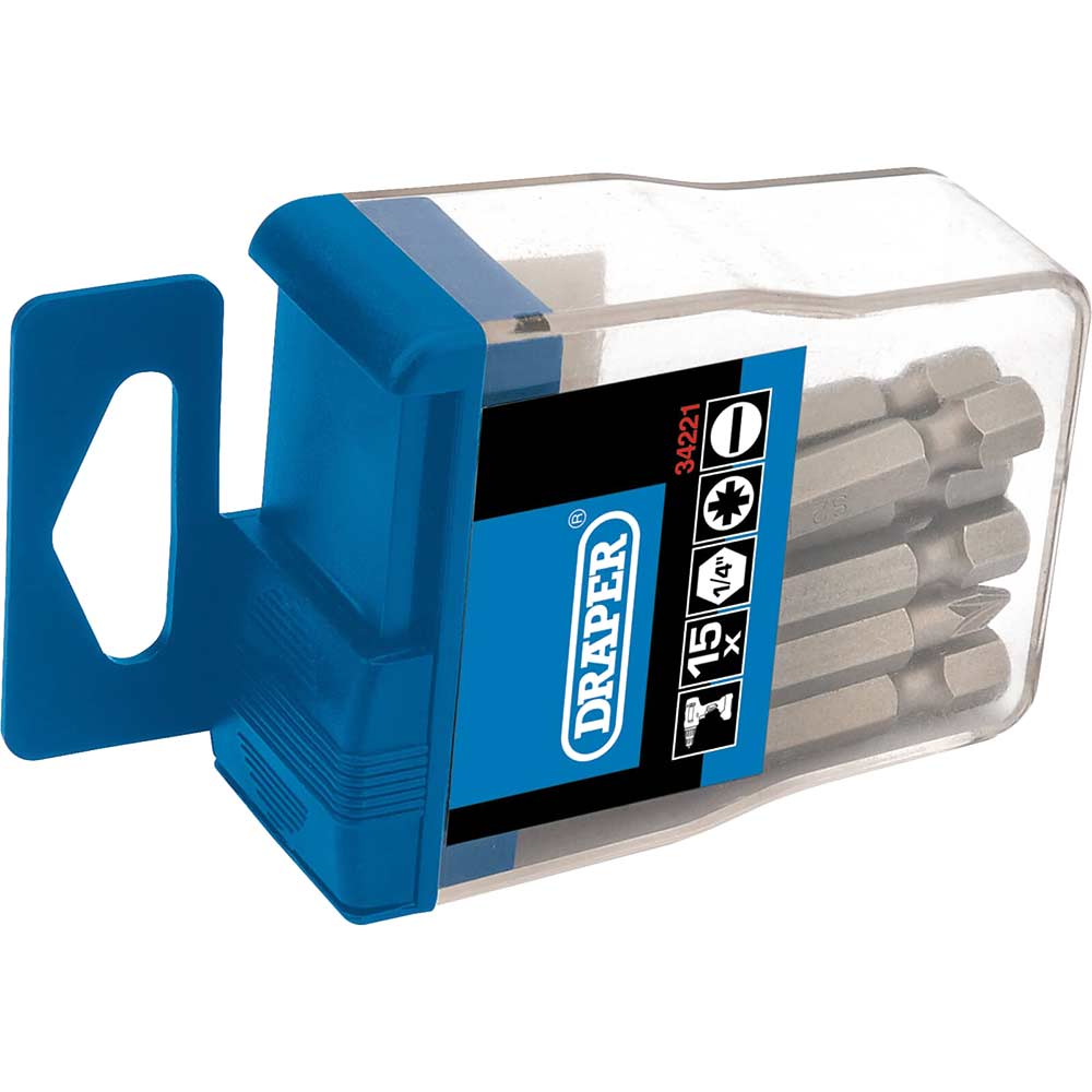 Draper Expert 15 Piece Slotted and Pozi Screwdriver Bit Set
