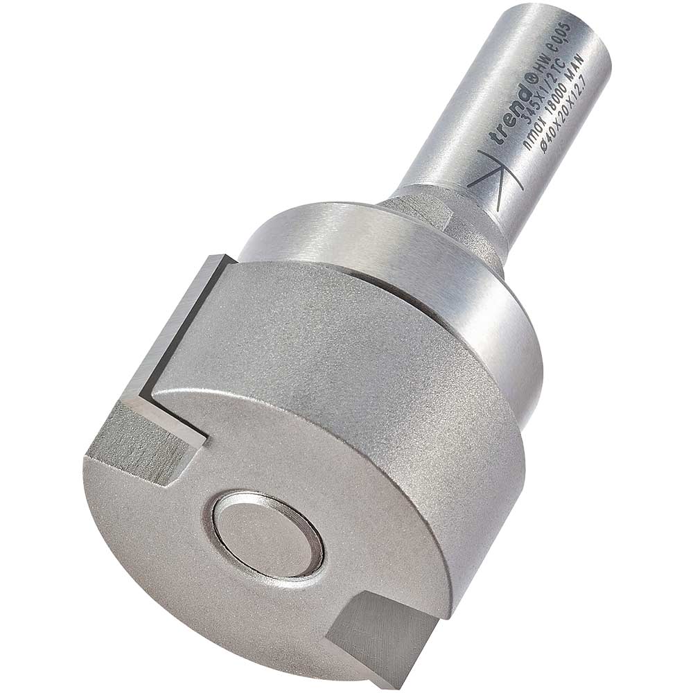 Image of Trend Bearing Guided Intumescent Recess Router Cutter 40mm 20mm 1/2"