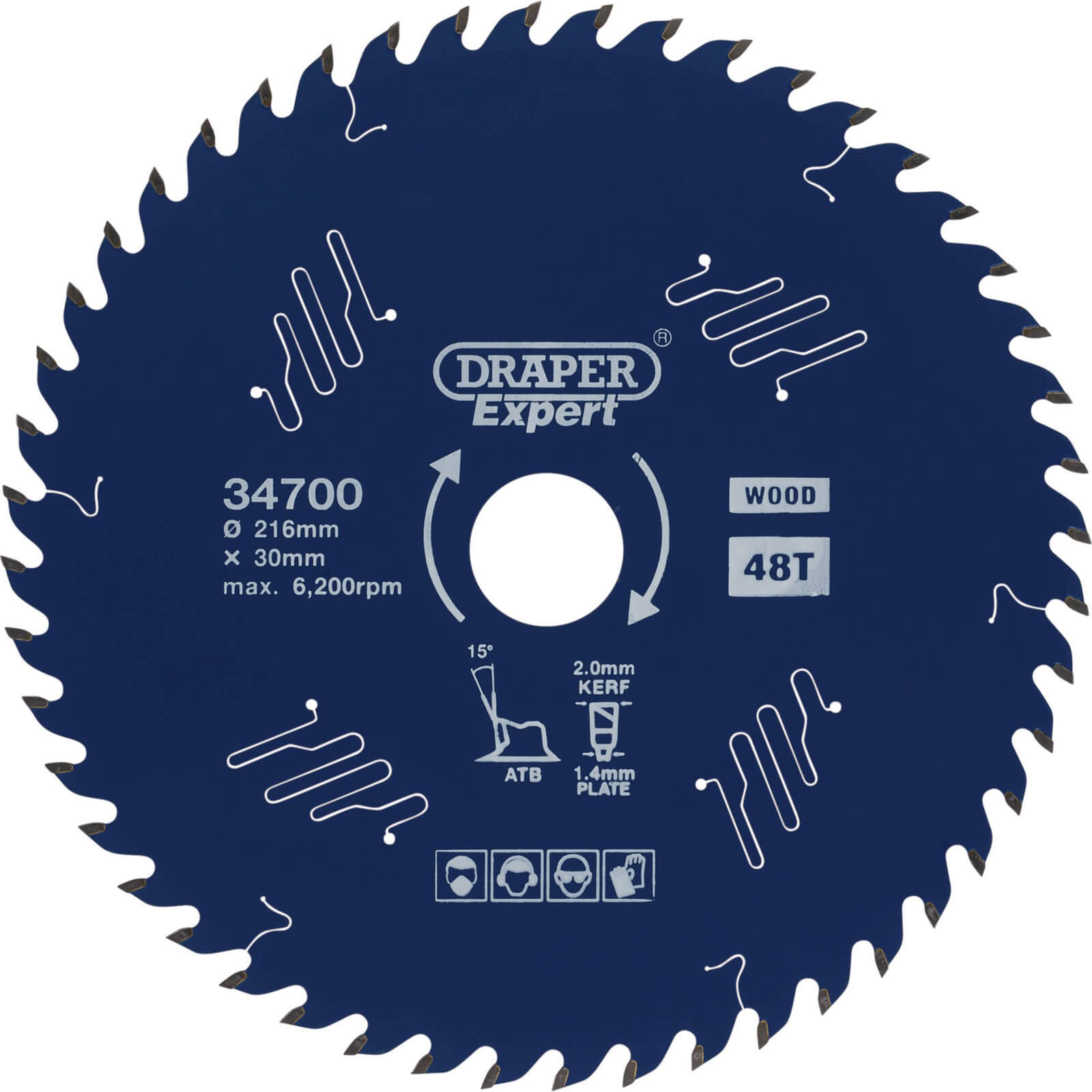 Image of Draper Expert PTFE TCT Circular Saw Blade for Wood 216mm 48T 30mm