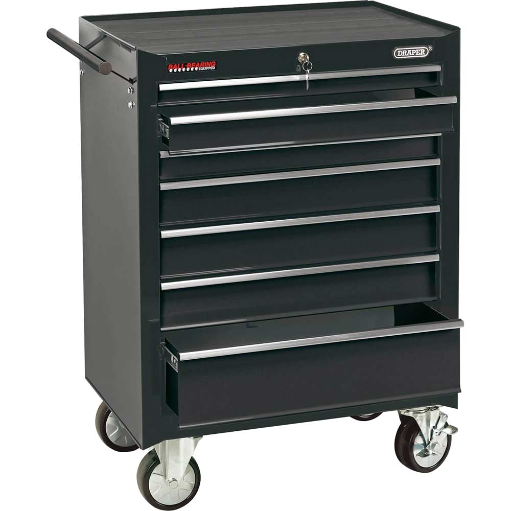 Image of Draper 7 Drawer Tool Roller Cabinet Black