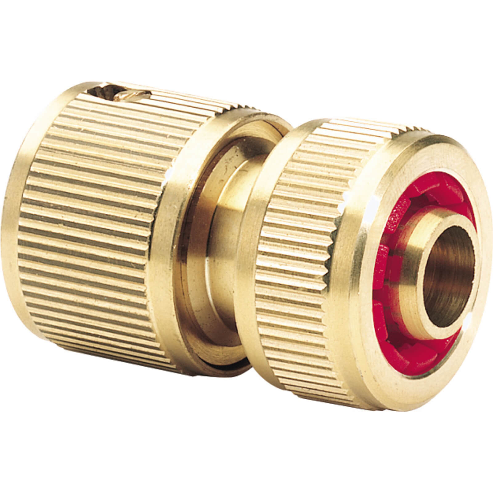 Image of Draper Expert Brass Waterstop Hose Pipe Connector 1/2" / 12.5mm Pack of 1