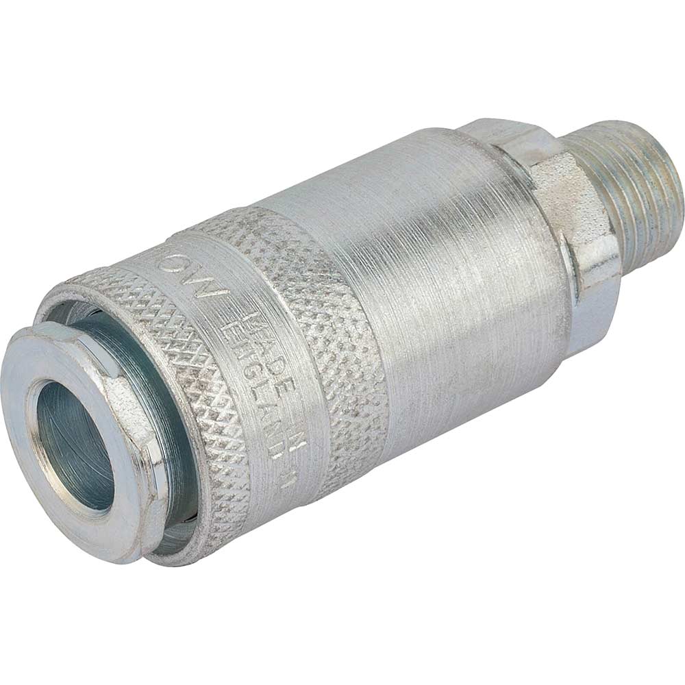 Image of Draper PCL Airflow Air Line Coupling BSPT Male Thread 1/4" BSPT Pack of 1