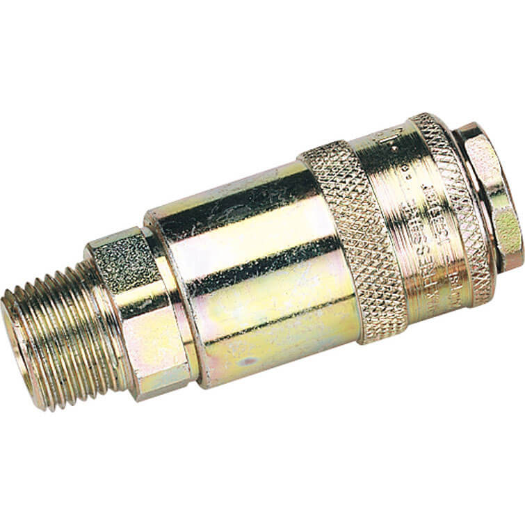 Image of Draper PCL Airflow Air Line Coupling BSPT Male Thread 3/8" BSPT Pack of 1