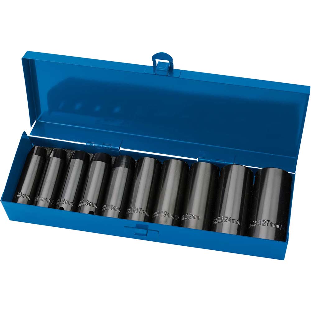 Draper Expert 10 Piece 1/2" Drive Deep Hex Impact Socket Set Metric 1/2