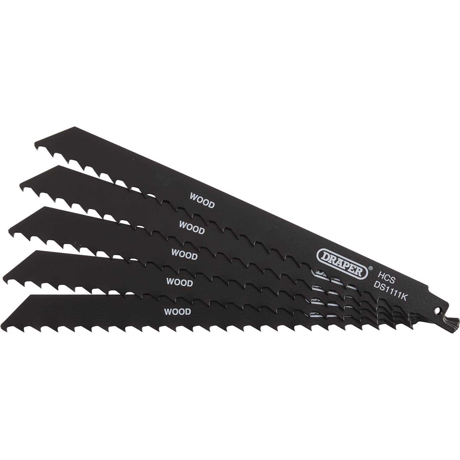 Image of Draper Wood and Plastic Cutting Reciprocating Sabre Saw Blades 225mm Pack of 5