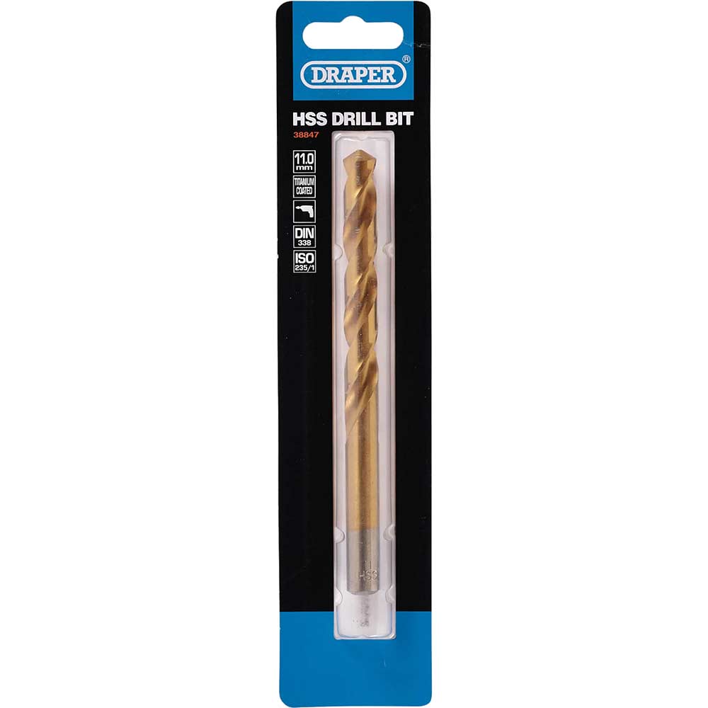 Draper HSS Titanium Coated Drill Bit 11mm Pack of 1