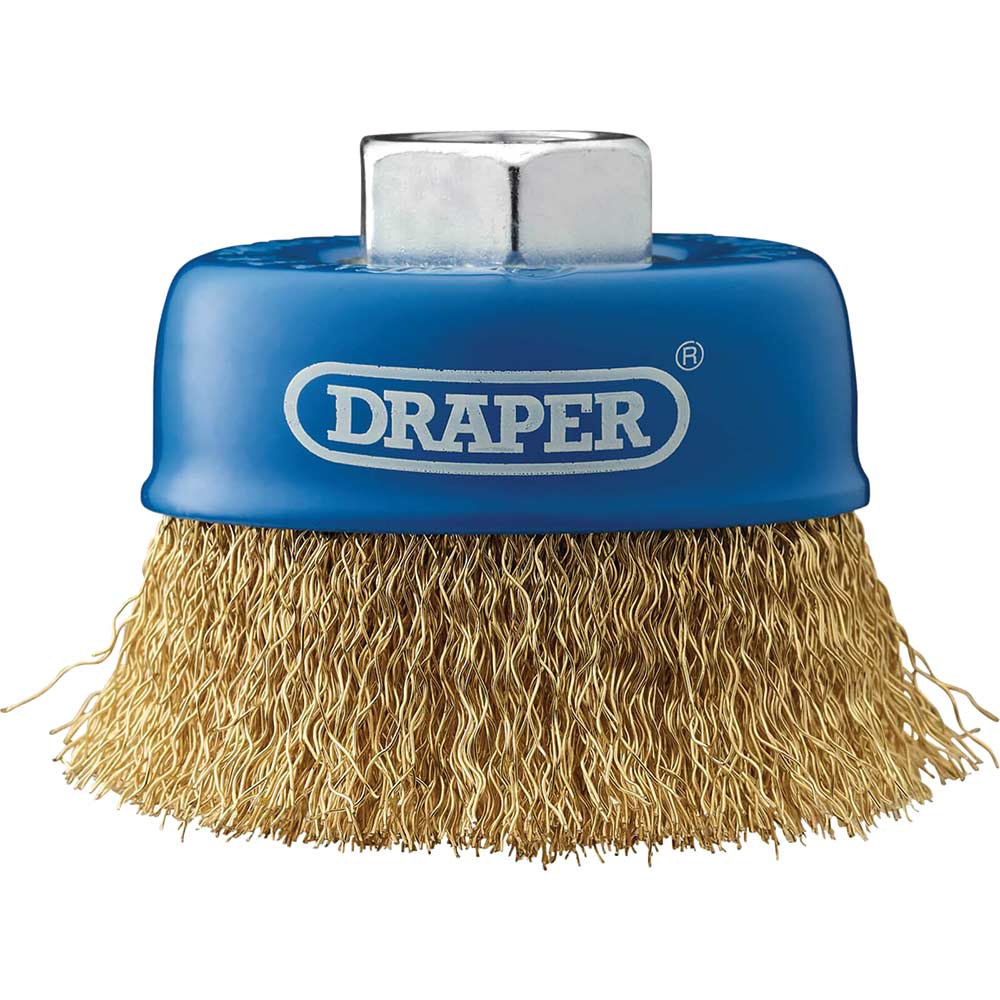 Image of Draper Brassed Steel Wire Cup Brush 80mm M14 Thread