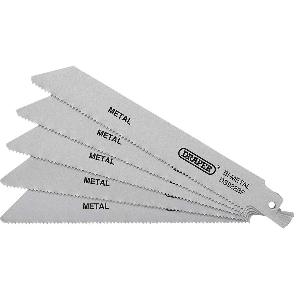 Draper Bi-Metal Metal Cutting Reciprocating Sabre Saw Blades 150mm Pack of 5