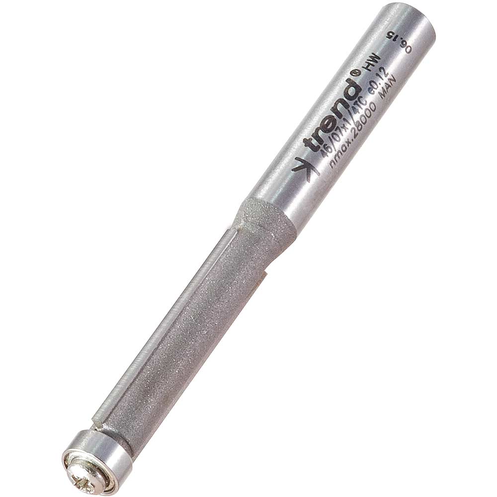 Trend Bearing Guided Trimmer Router Cutter 6.3mm 25.4mm 1/4