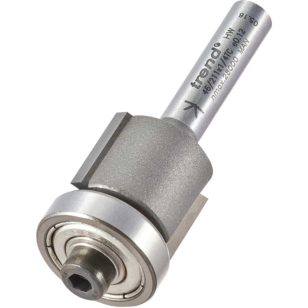 Image of Trend Bearing Guided Trimmer Router Cutter 18.2mm 14mm 1/4"