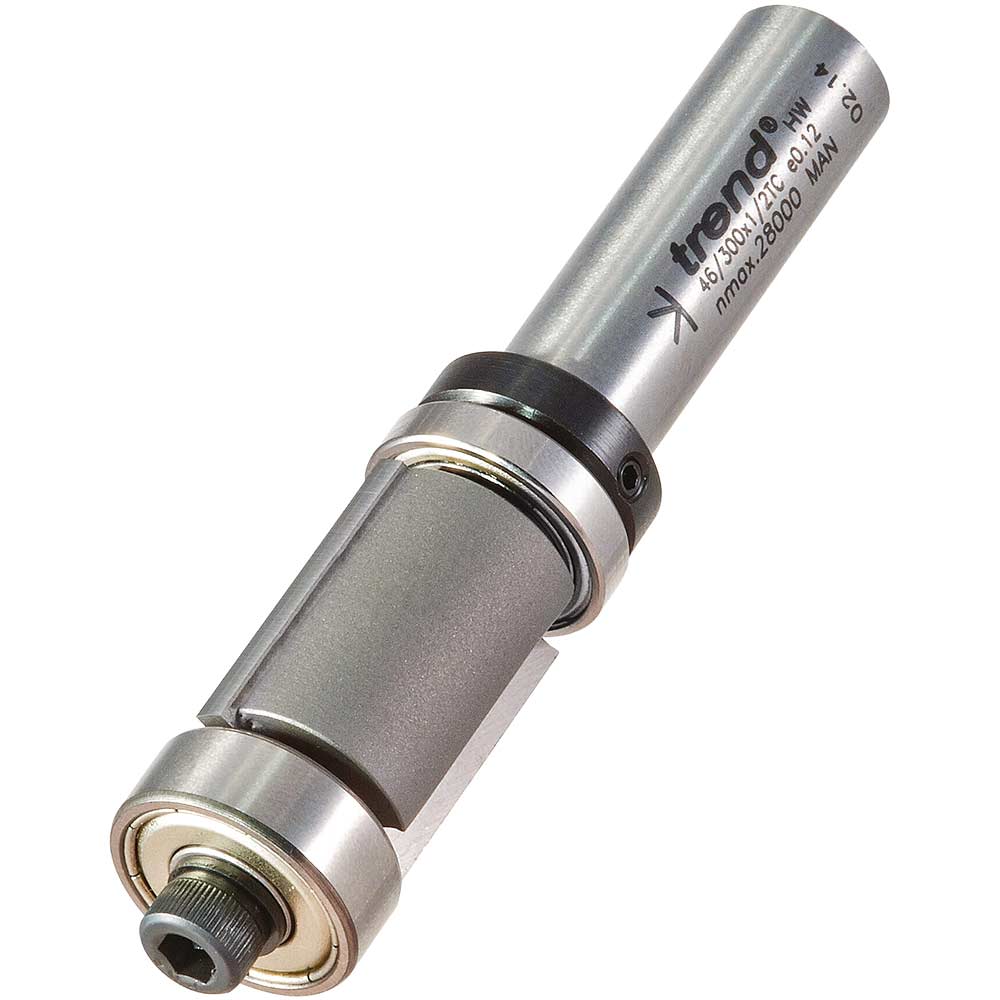 Trend Double Bearing Guided Trimmer Routing Cutter 19.1mm 25.4mm 1/2