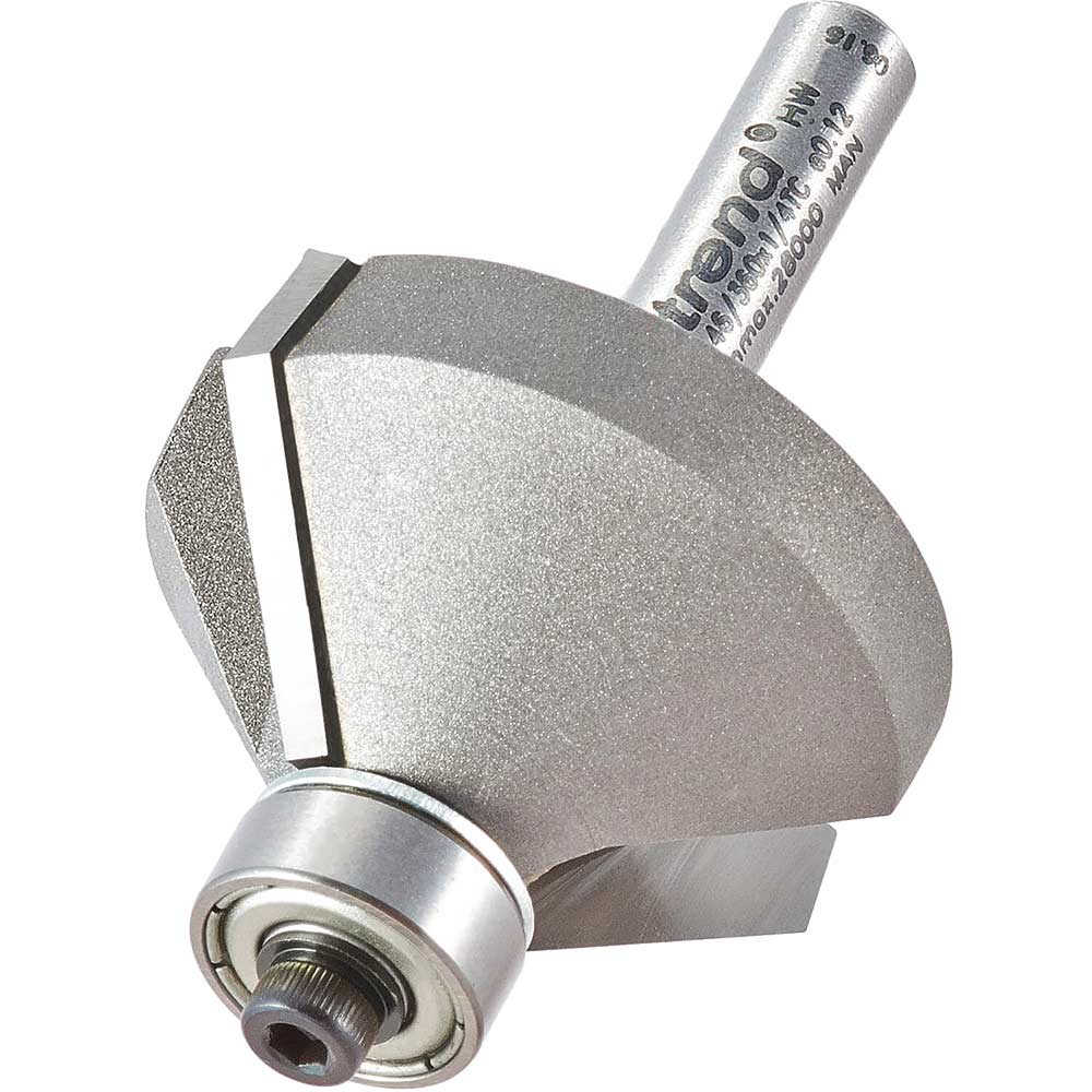 Image of Trend Chamfer Bearing Guided Router Cutter 35.1mm 12mm 1/4"