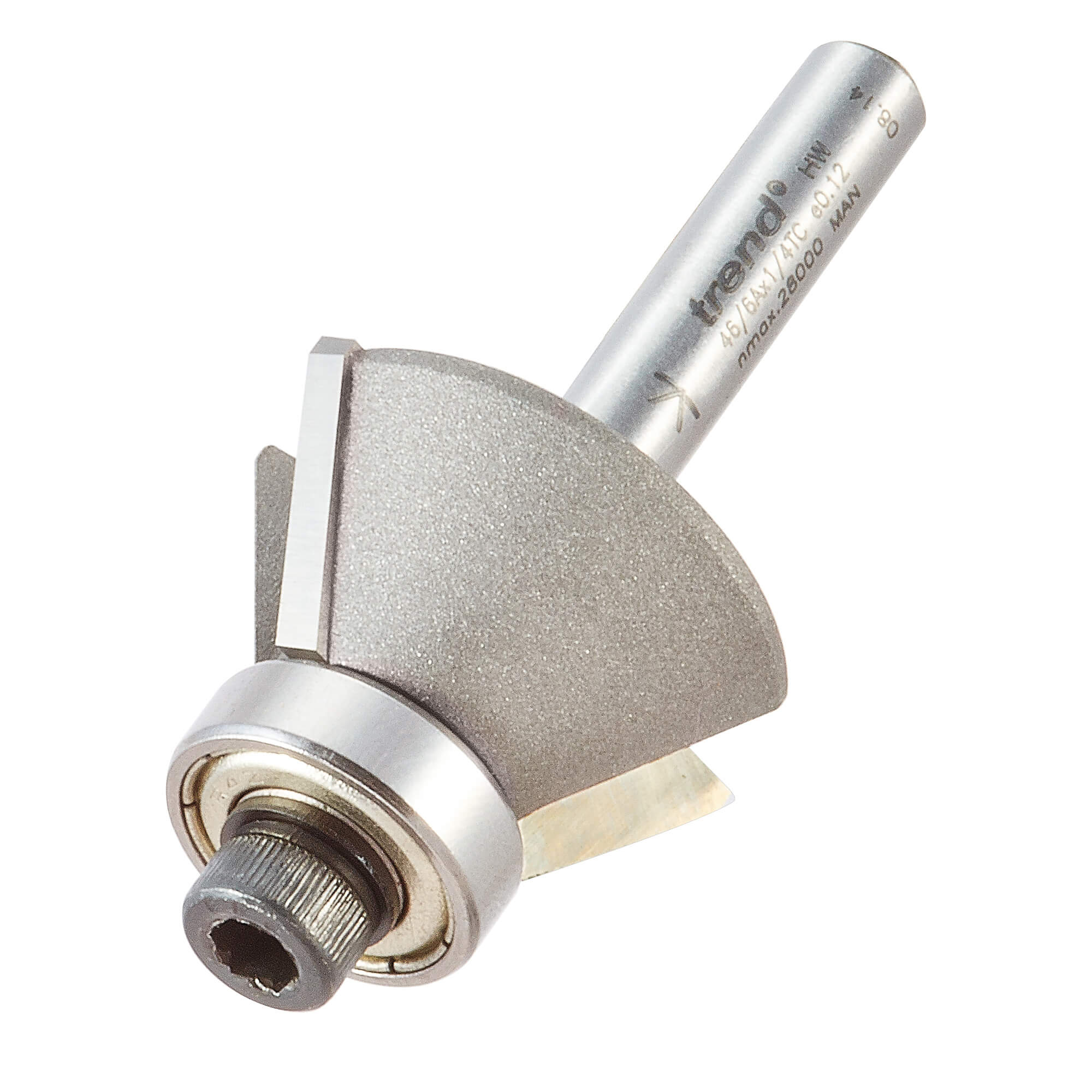 Image of Trend Bearing Guided Bevel Trimmer Router Cutter 29mm 13mm 1/4"