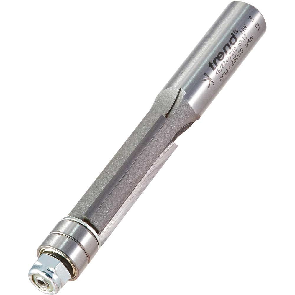 Trend Extra Fine Three Flute Trimmer Bearing Guided Router Cutter 12.7mm 38.1mm 1/2