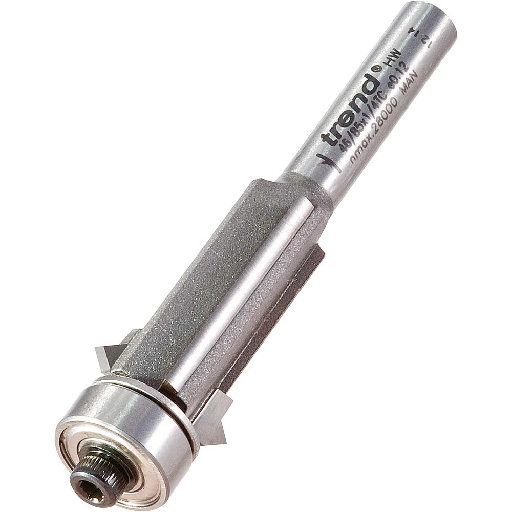 Image of Trend Bearing Guided Trimmer and V Groover Router Cutter 16mm 25.4mm 1/4"