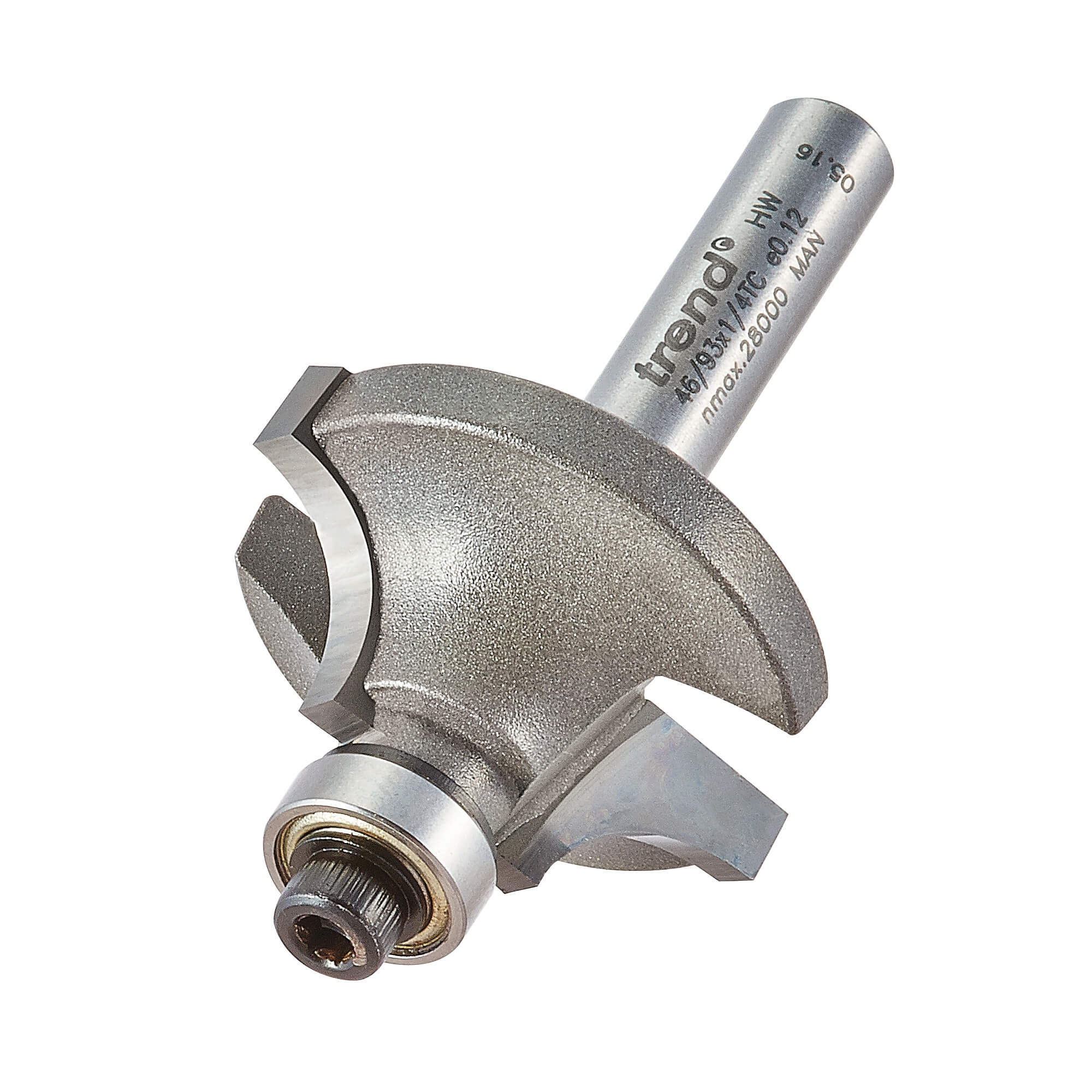 Image of Trend Bearing Guided Ovolo and Round Router Cutter 28mm 12.7mm 1/4"