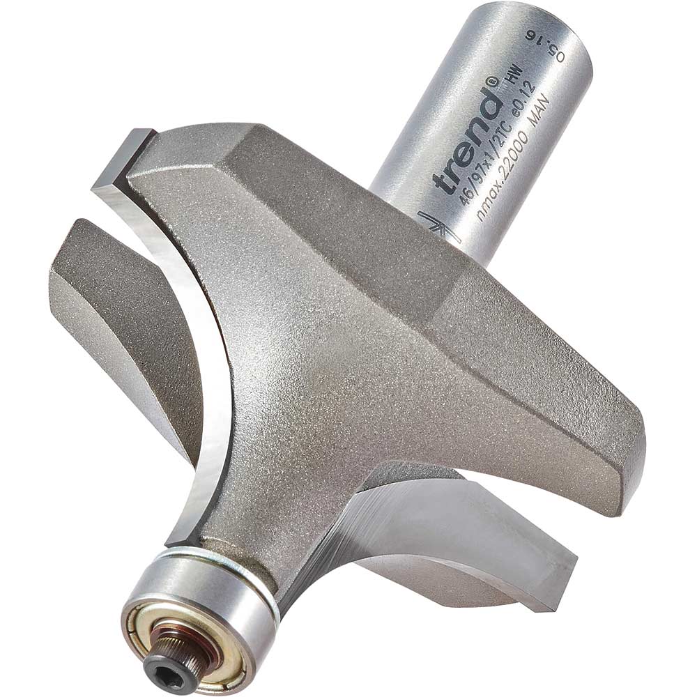 Image of Trend Bearing Guided Ovolo and Round Router Cutter 57.1mm 25.4mm 1/2"