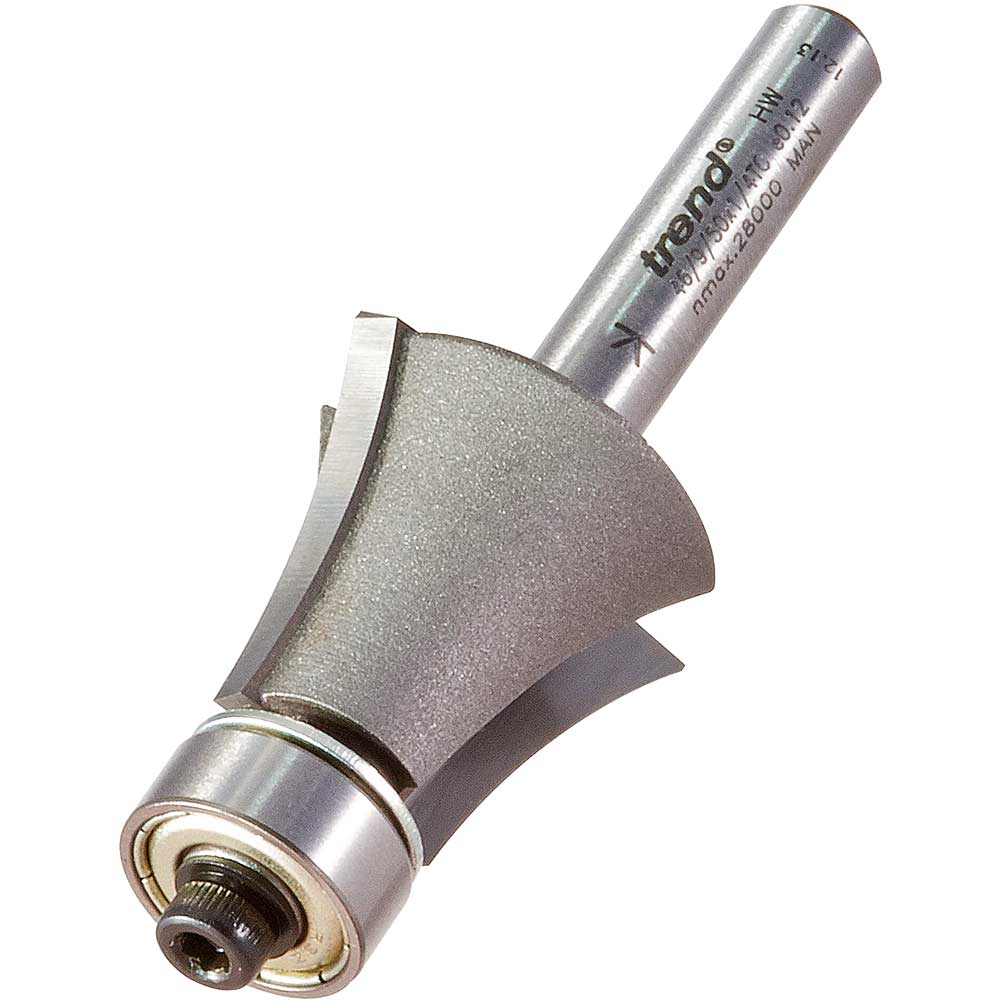 Image of Trend Bearing Guided Queen Anne Roundover Router Cutter 23.7mm 19mm 1/4"