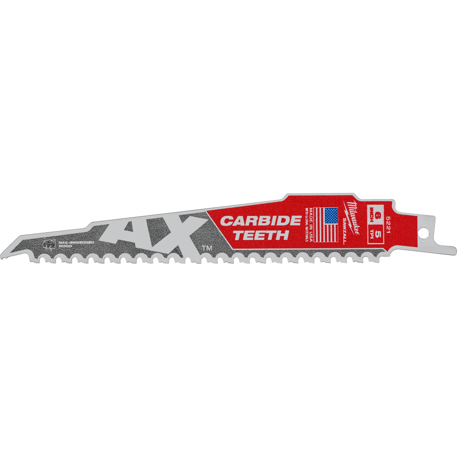 Image of Milwaukee Heavy Duty AX Carbide Demolition Reciprocating Sabre Saw Blades 150mm Pack of 1