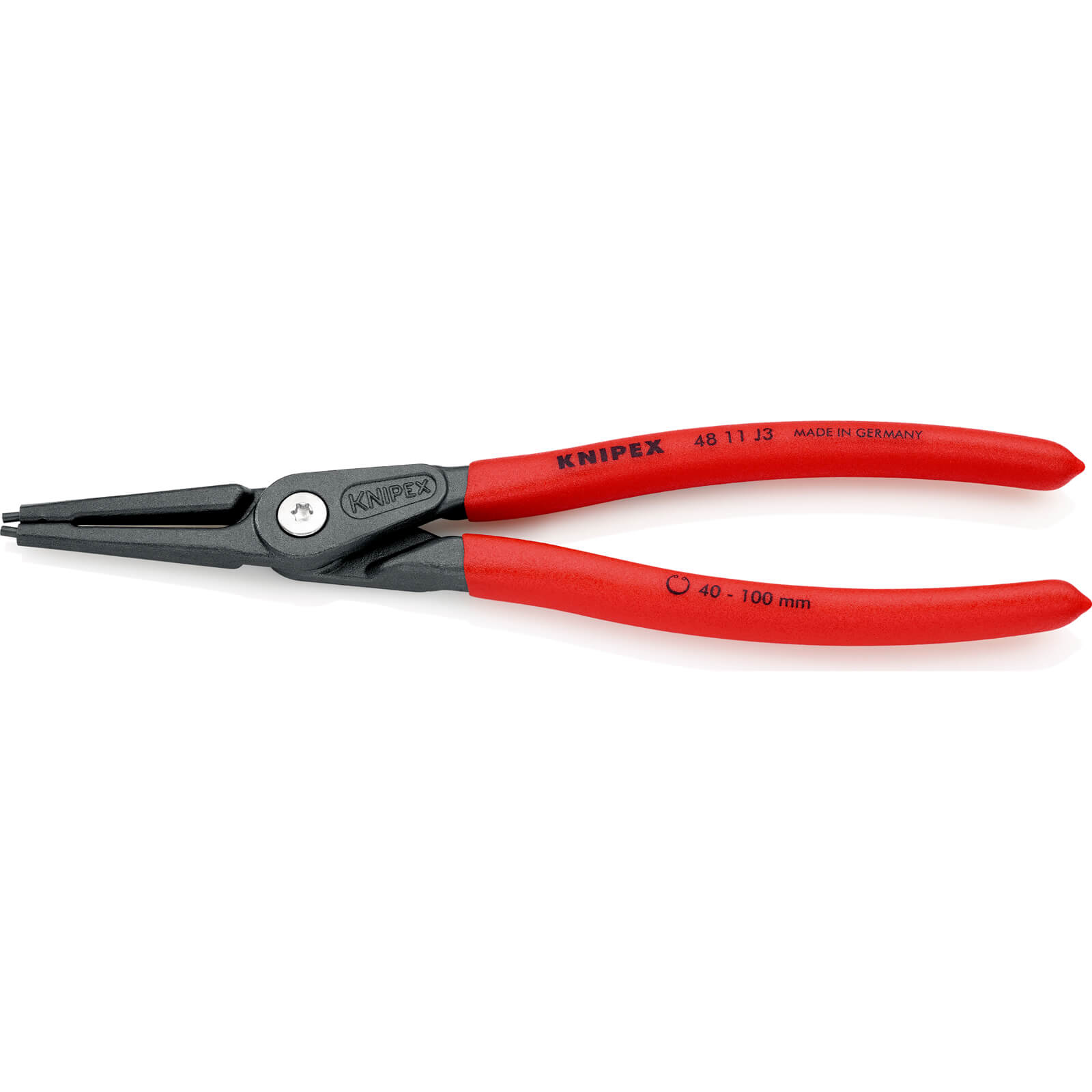 Image of Knipex 48 11 Internal Straight Precision Circlip Pliers 40mm - 100mm