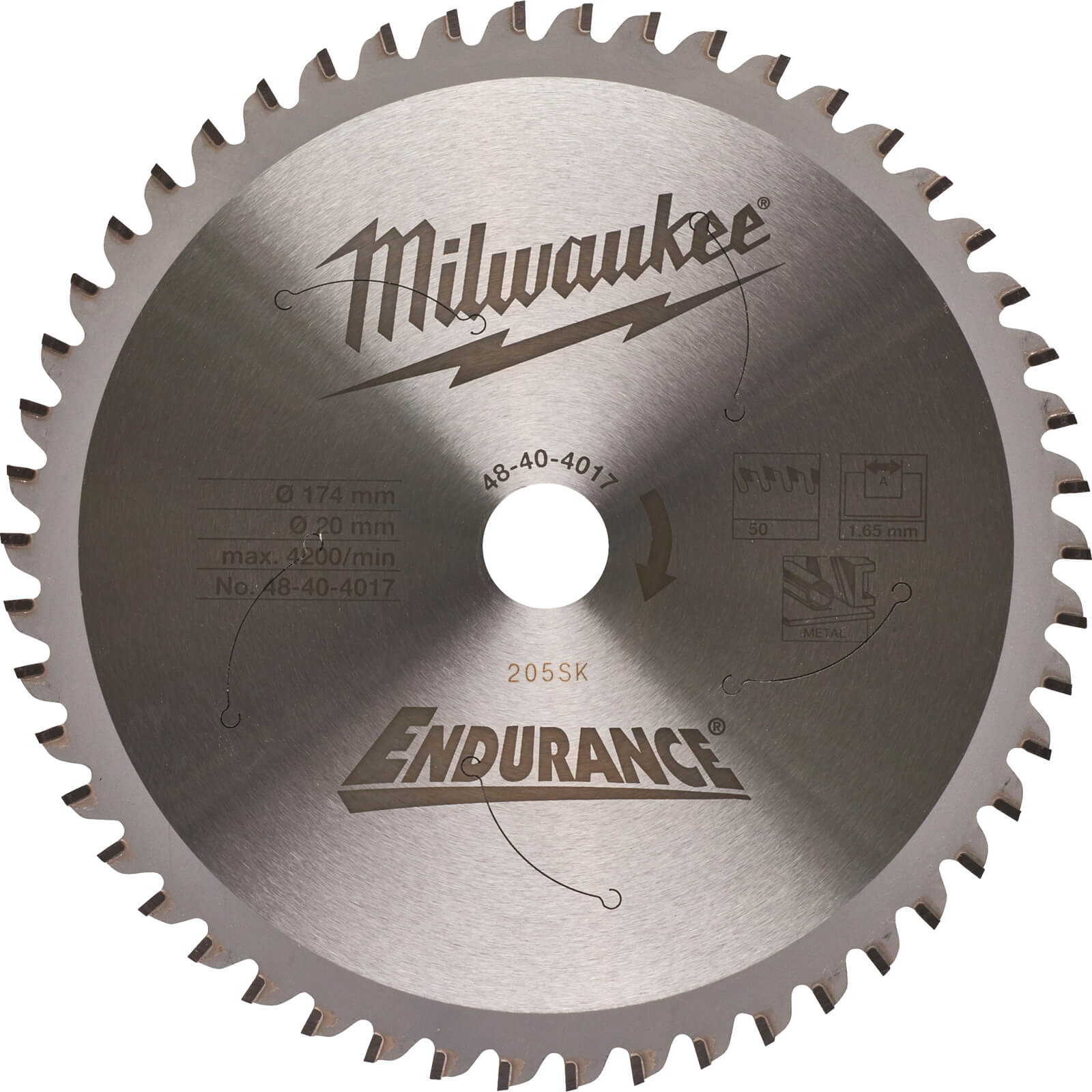 Image of Milwaukee Endurance Metal Steel Cutting Circular Saw Blade 174mm 50T 20mm