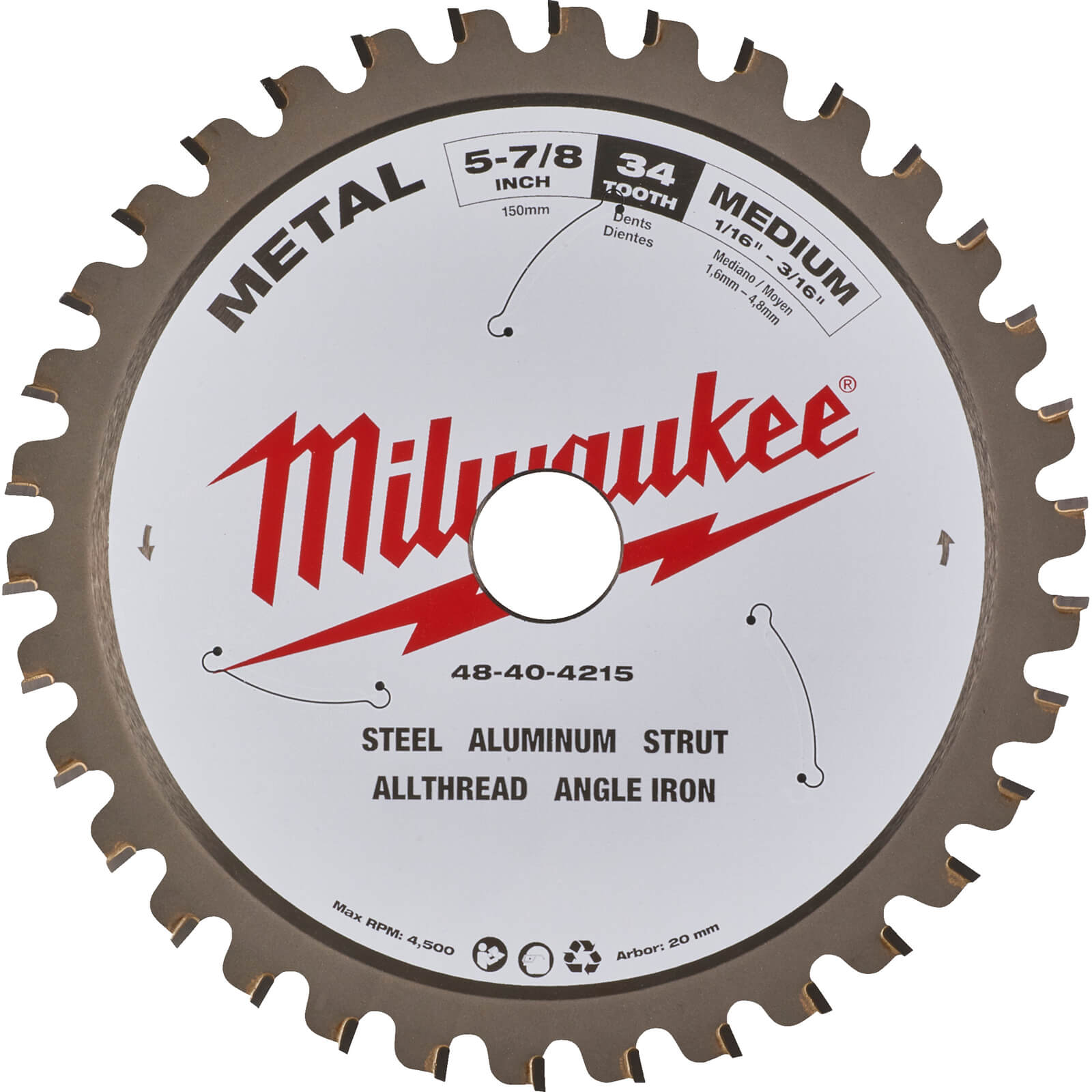 Image of Milwaukee Endurance Metal Steel Cutting Circular Saw Blade 135mm 30T 20mm