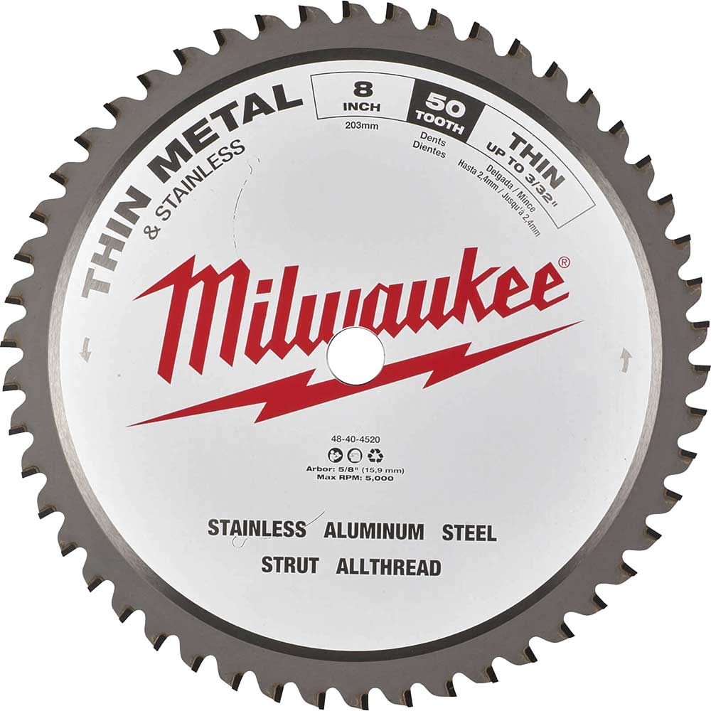 Milwaukee Endurance Metal Steel Cutting Circular Saw Blade 203mm 50T 15.8mm