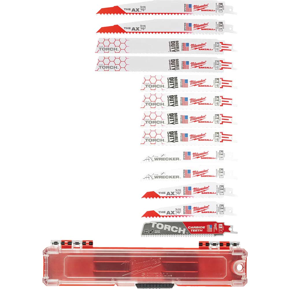 Image of Milwaukee 13 Piece Sawzall Reciprocating Sabre Saw Blade Set