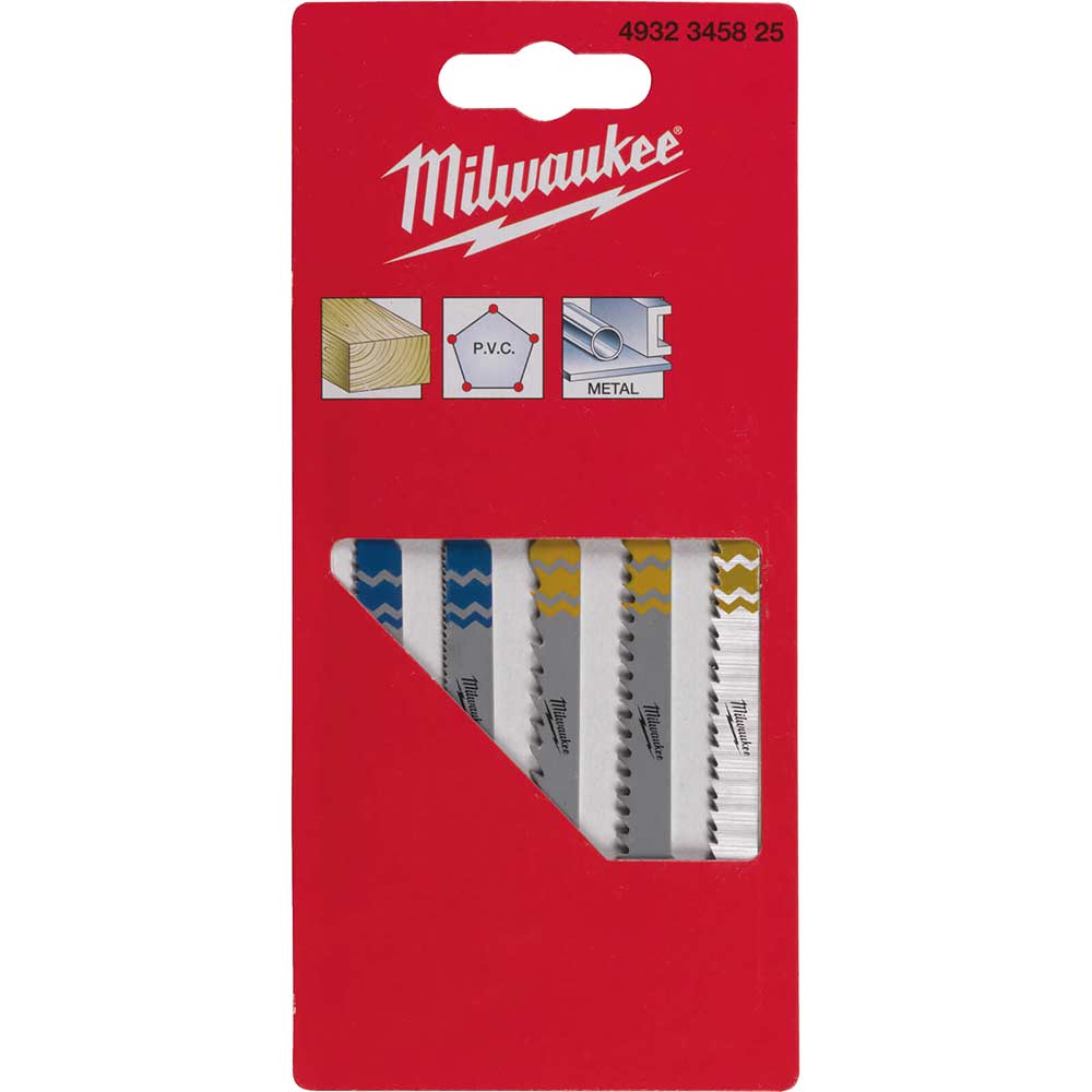Milwaukee 5 Piece Jigsaw Blade Set Pack of 5
