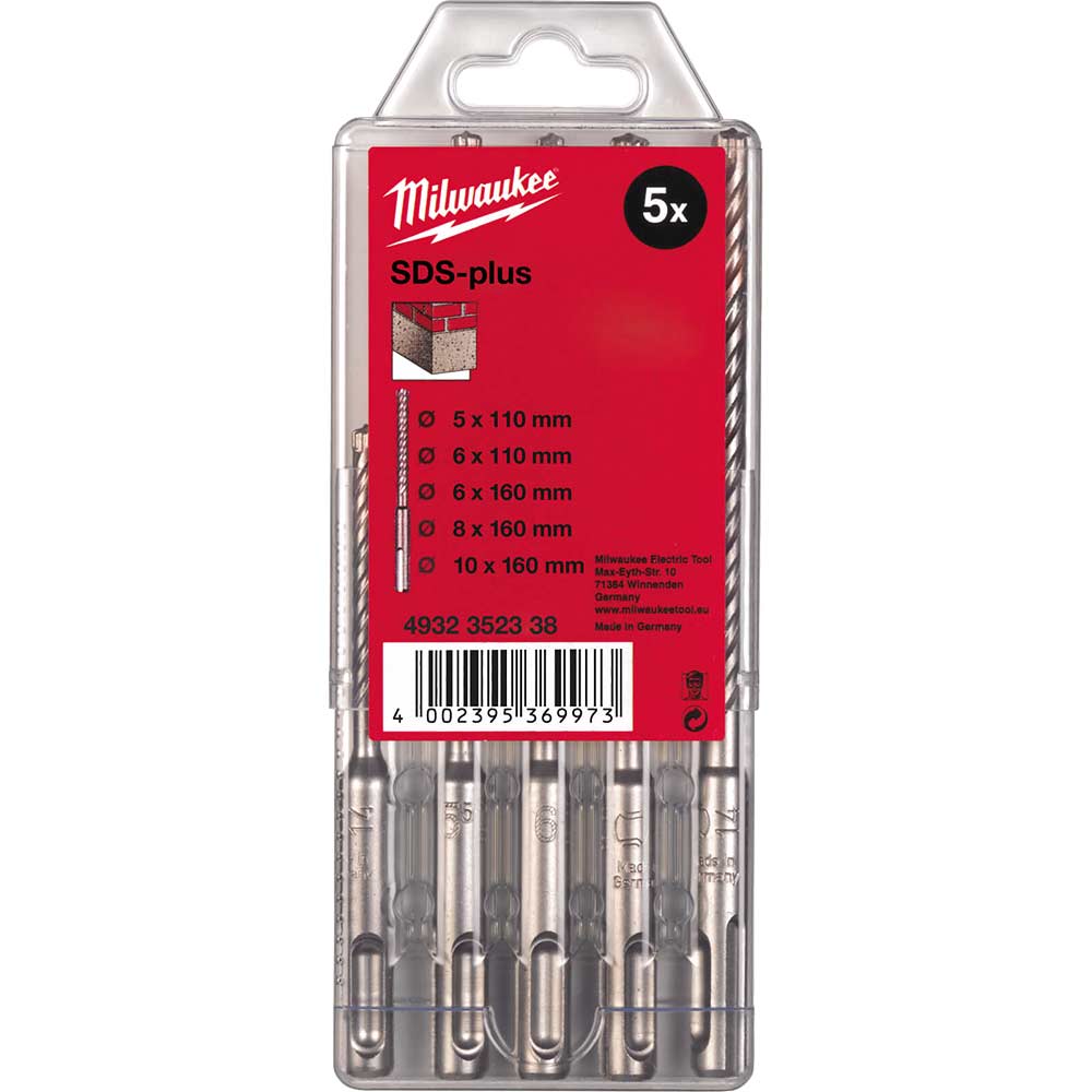 Milwaukee 5 Piece SDS Plus Masonry Drill Bit Set