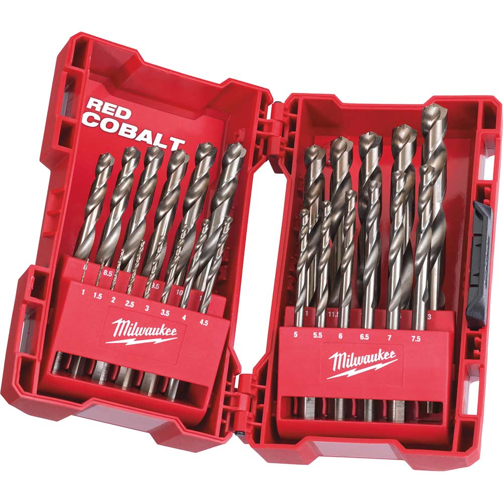 Image of Milwaukee 25 Piece HSS-G Co Red Cobalt Drill Set